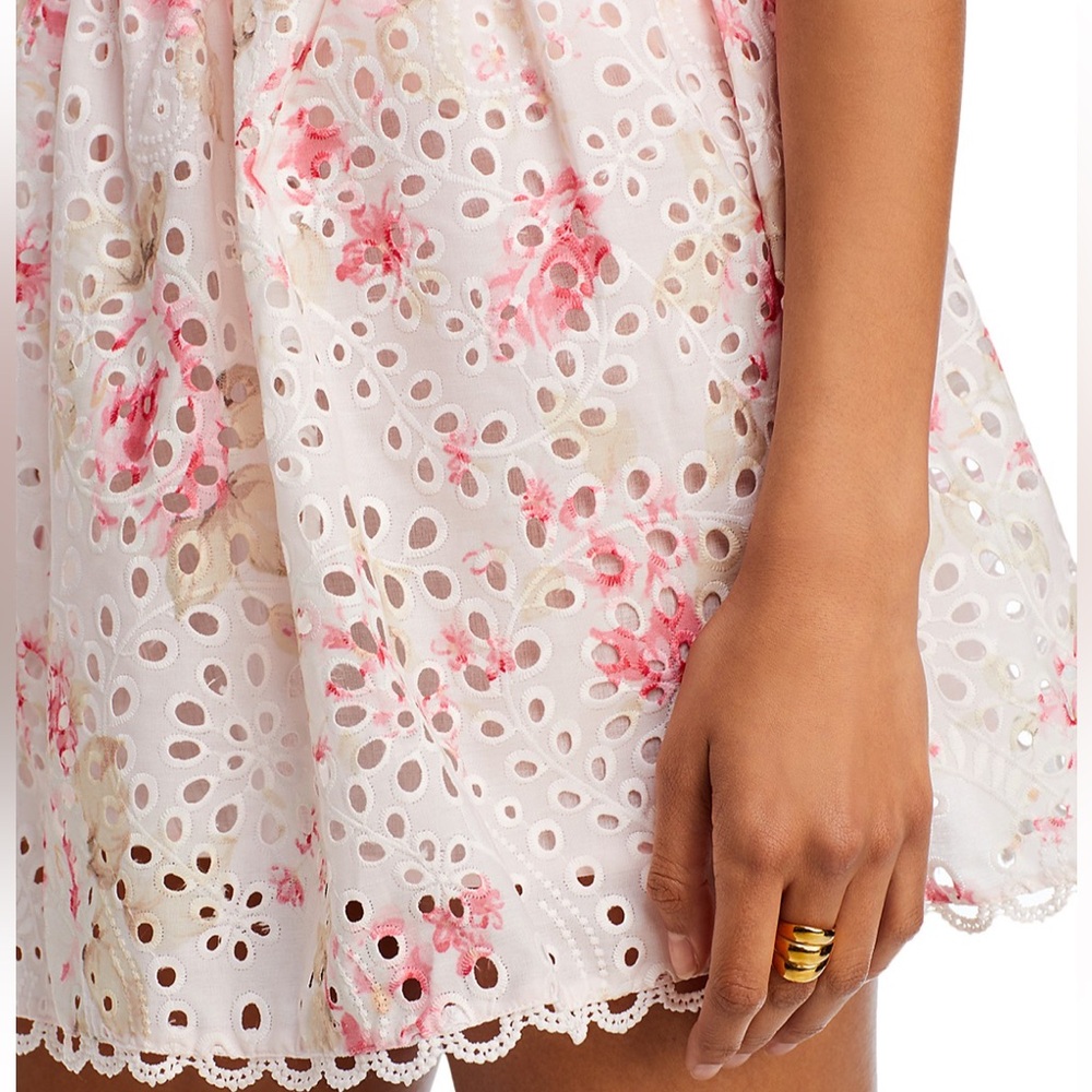 AQUA Floral Print Eyelet Skirt 🤩 NWT - Picture 4 of 7